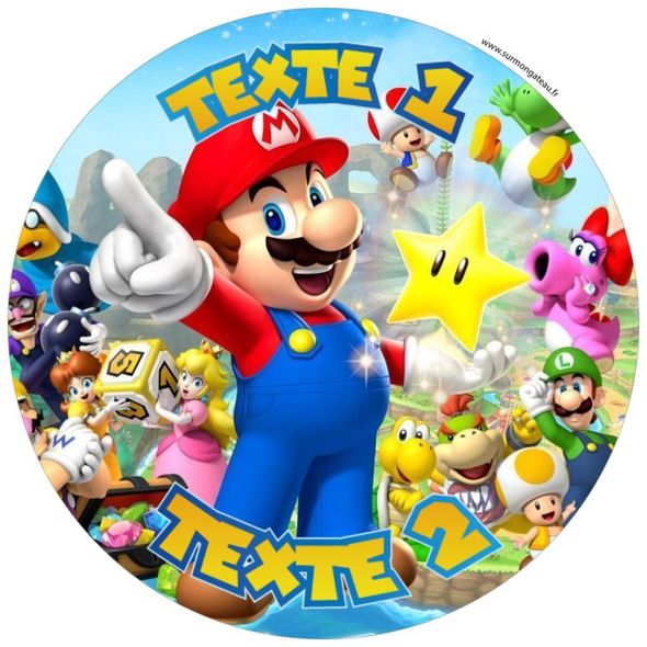 Disque Mario Comestible D Coration De G Teau Personalis