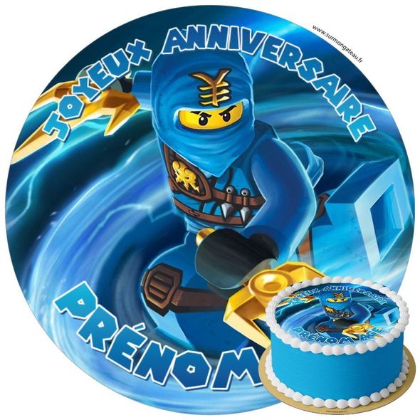 Décoration gâteau anniversaire Ninjago disque sucre