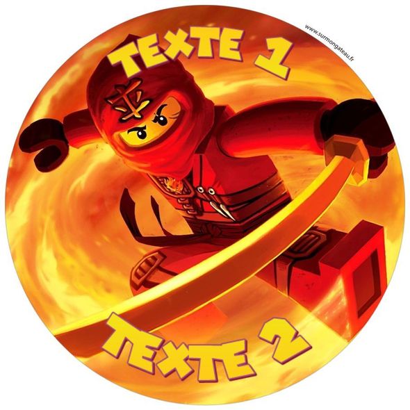 Disque sucre décoration comestible gâteau Ninjago Kai