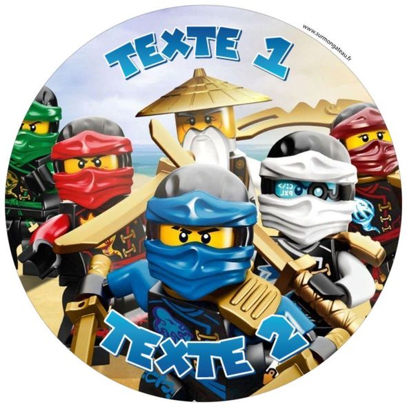 Disque sucre décoration comestible gâteau Ninjago