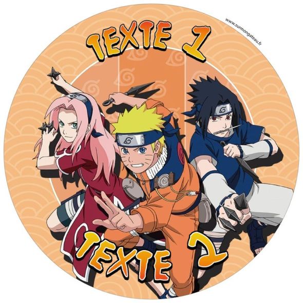 Disque sucre décoration comestible gâteau Naruto