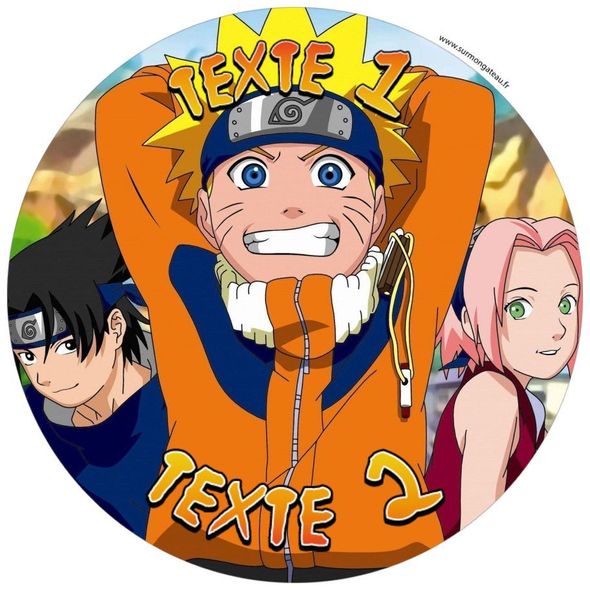 Disque sucre décoration comestible gâteau Naruto