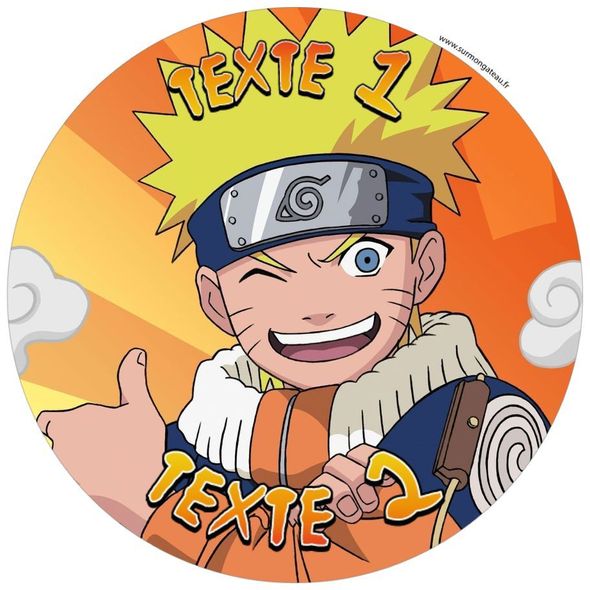 Disque sucre décoration comestible gâteau Naruto