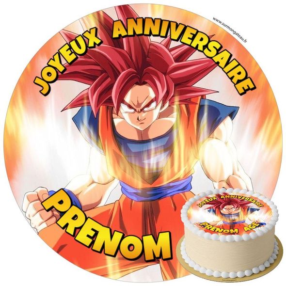 Décoration gâteau anniversaire Dragon Ball disque sucre