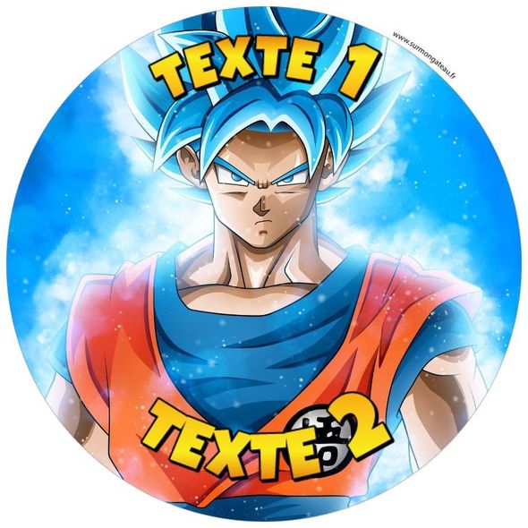 Disque sucre décoration comestible gâteau Dragon Ball Goku