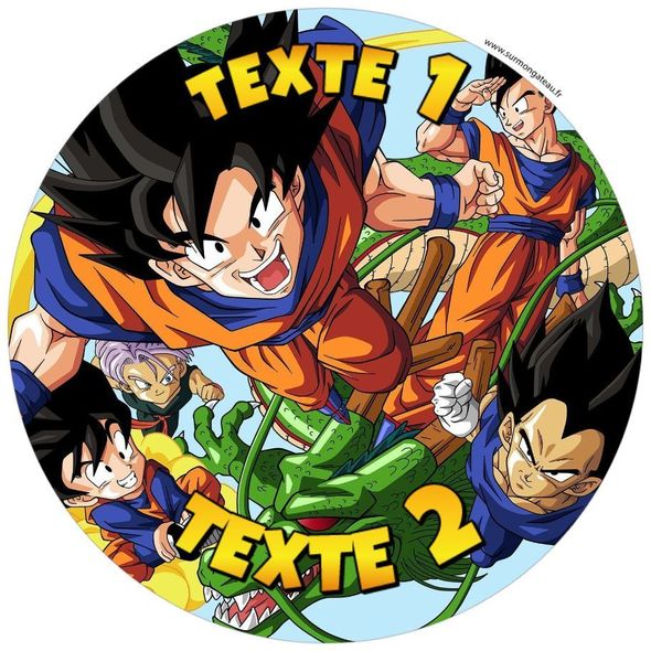 Disque sucre décoration comestible gâteau Dragon Ball