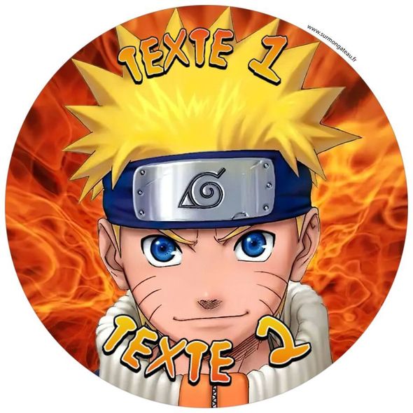 Décoration gâteau personnalisé Naruto disque sucre