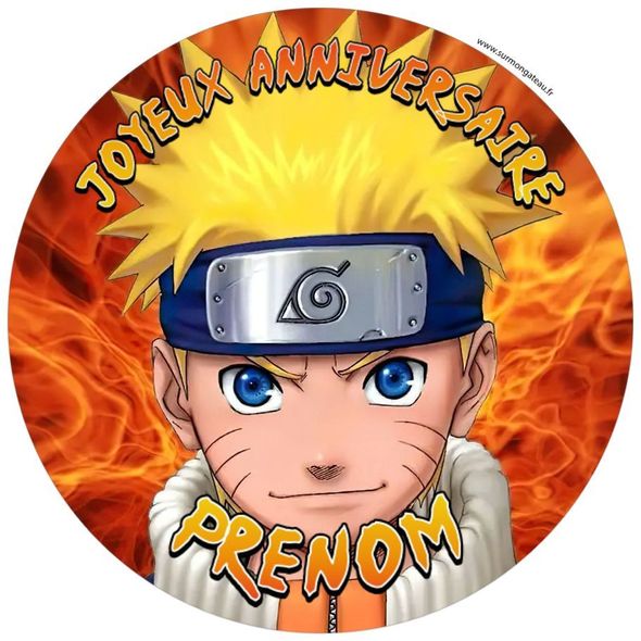 Disque sucre décoration comestible gâteau Naruto