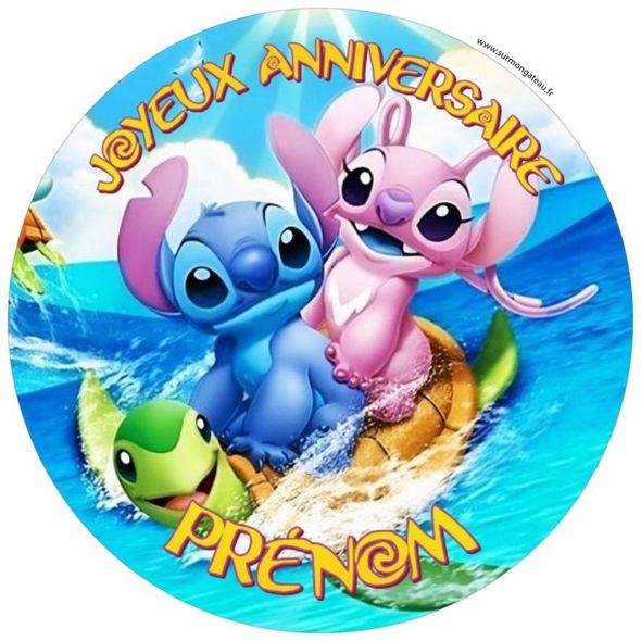 Gâteau Stitch & Angel décoration anniversaire