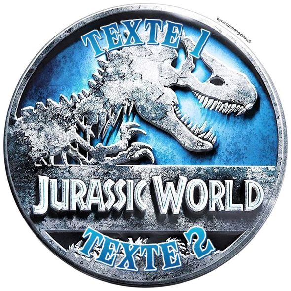 Décoration gâteau personnalisé Jurassic World disque sucre