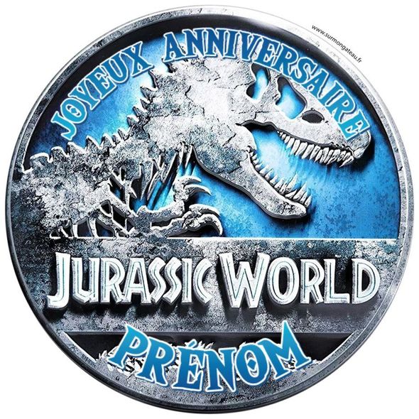 Disque sucre décoration comestible gâteau Jurassic World