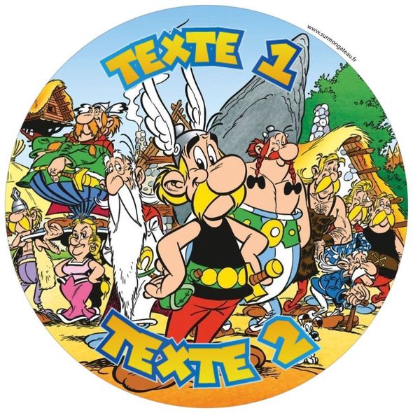 Disque sucre décoration comestible gâteau Astérix