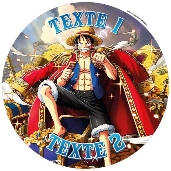 Disque sucre décoration comestible gâteau One Piece Luffy