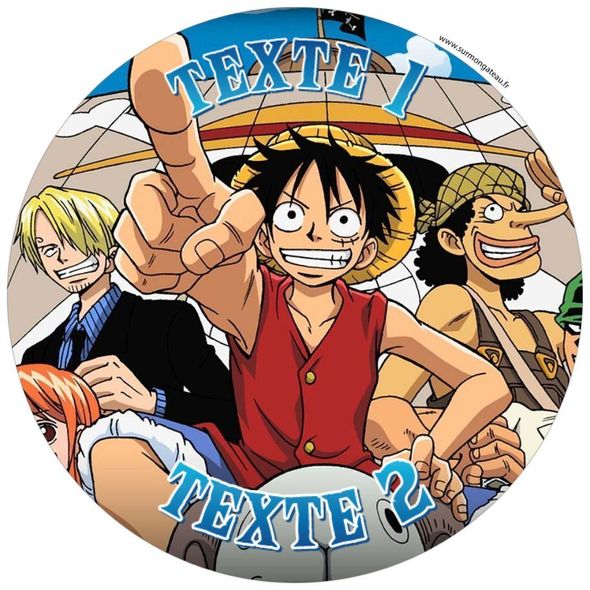 Disque sucre décoration comestible gâteau One Piece