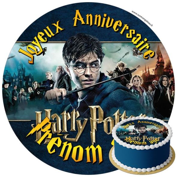 Décoration gâteau anniversaire Harry Potter disque sucre