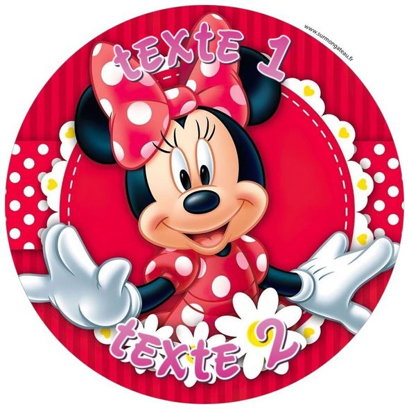 Disque sucre décoration comestible gâteau Minnie Mouse Disney