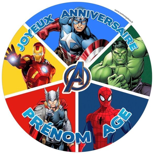 Gâteau Avengers décoration anniversaire