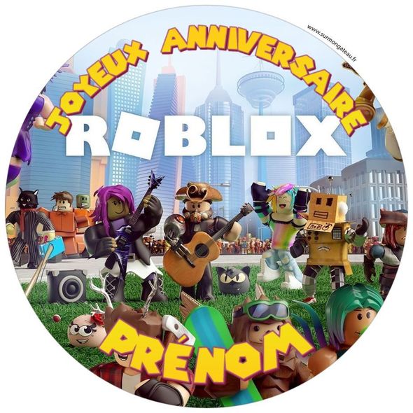 Disque sucre décoration comestible gâteau Roblox