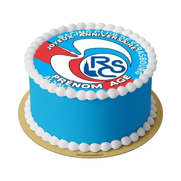 Gâteau RC Strasbourg décoration anniversaire