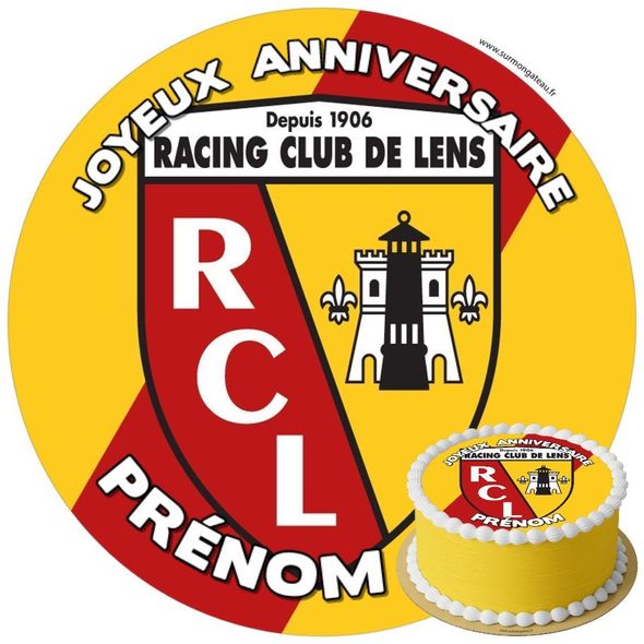 Disque RCL Racing Club Lens Comestible Décoration De Gâteau Personalisé