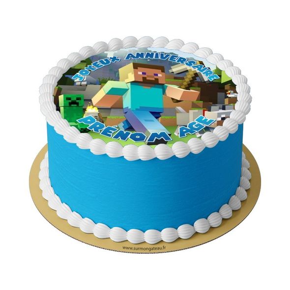 Gâteau Minecraft  décoration anniversaire