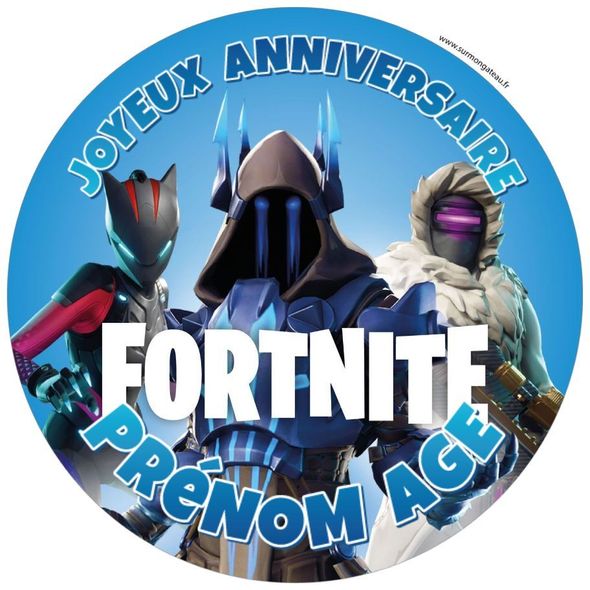 Décoration gâteau personnalisé Fortnite disque sucre