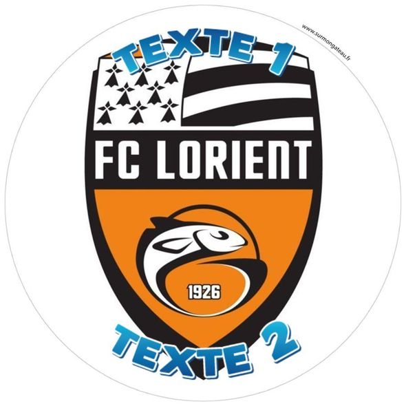 Disque sucre décoration comestible gâteau FC Lorient