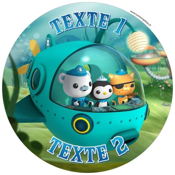Disque sucre décoration comestible gâteau Octonauts