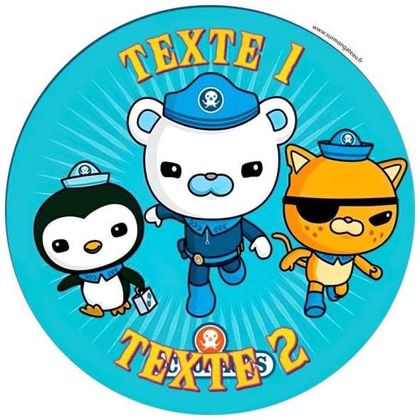 Disque sucre décoration comestible gâteau Octonauts