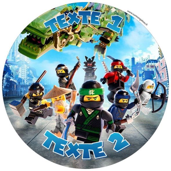 Disque sucre décoration comestible gâteau Lego Ninjago