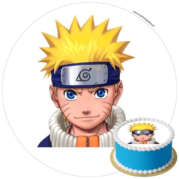 Décoration gâteau anniversaire Naruto Topper disque sucre