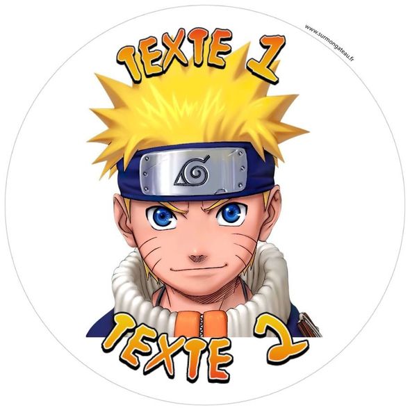 Disque sucre décoration comestible gâteau Naruto Topper