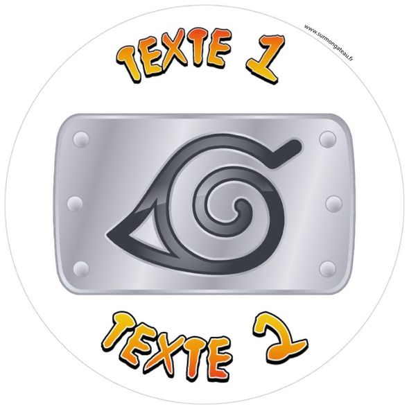 Disque sucre décoration comestible gâteau Bandeau Naruto Topper