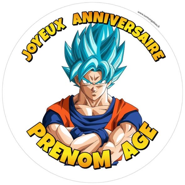 Décoration gâteau personnalisé Dragon Ball Goku Topper disque sucre