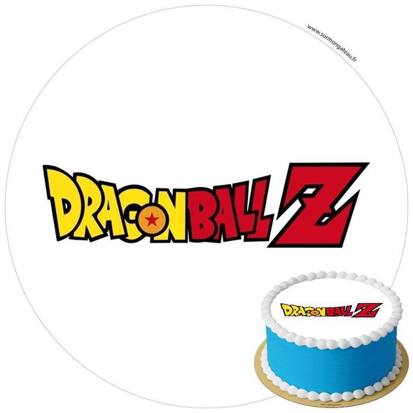 Décoration gâteau anniversaire Dragon Ball Logo Topper disque sucre