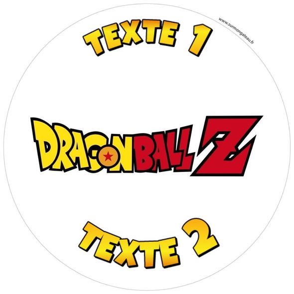 Disque sucre décoration comestible gâteau Dragon Ball Logo Topper