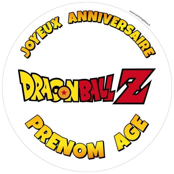 Décoration gâteau personnalisé Dragon Ball Logo Topper disque sucre