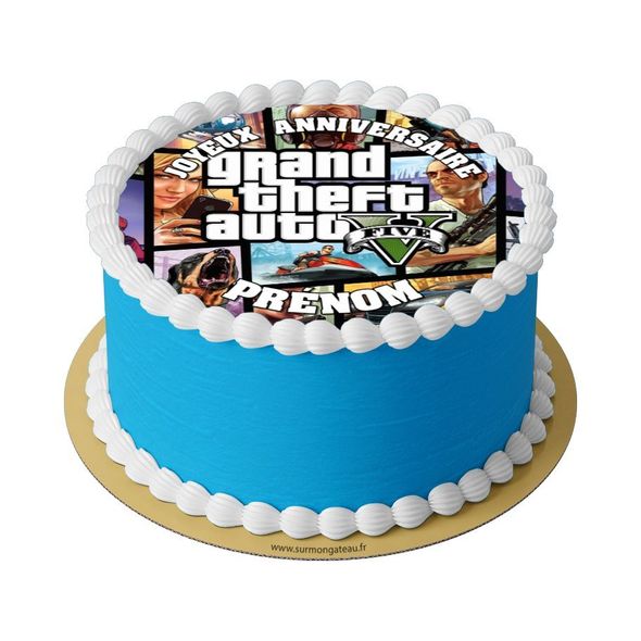 Gâteau GTA 5 décoration anniversaire