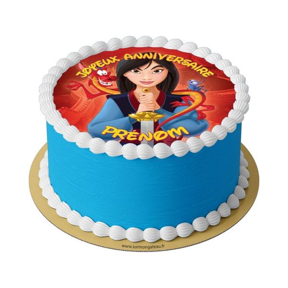 Gâteau Mulan décoration anniversaire