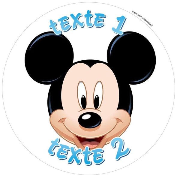 Disque sucre décoration comestible gâteau Mickey