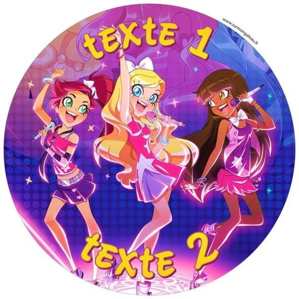 Disque sucre décoration comestible gâteau Lolirock