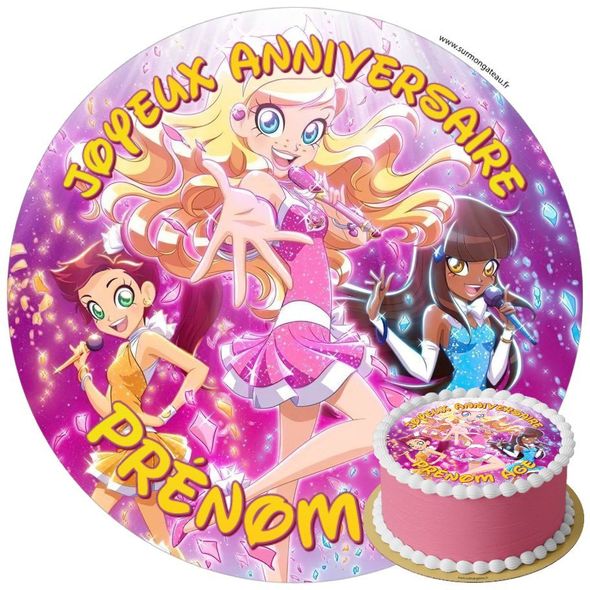 Décoration gâteau anniversaire Lolirock disque sucre