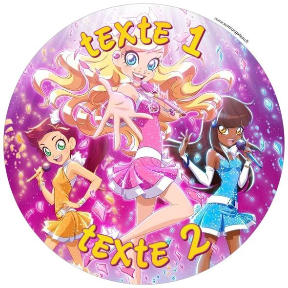 Disque sucre décoration comestible gâteau Lolirock