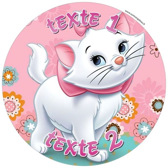 Disque sucre décoration comestible gâteau Aristochats