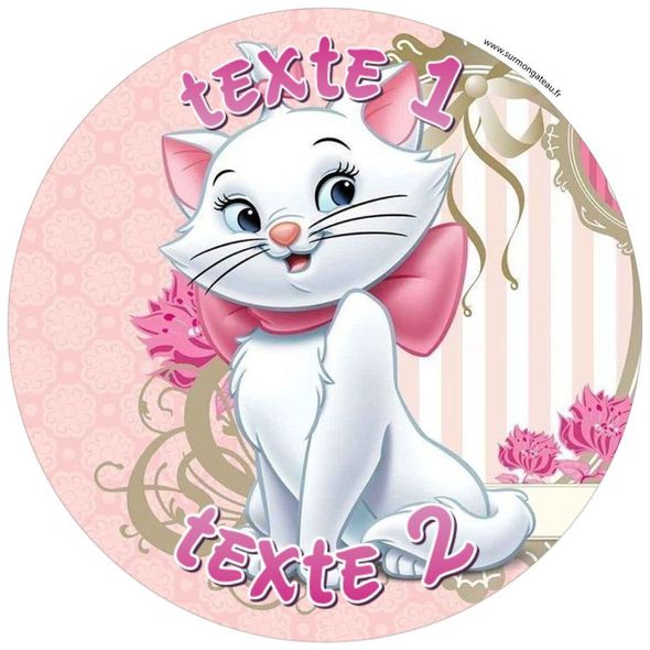 Disque sucre décoration comestible gâteau Aristochats