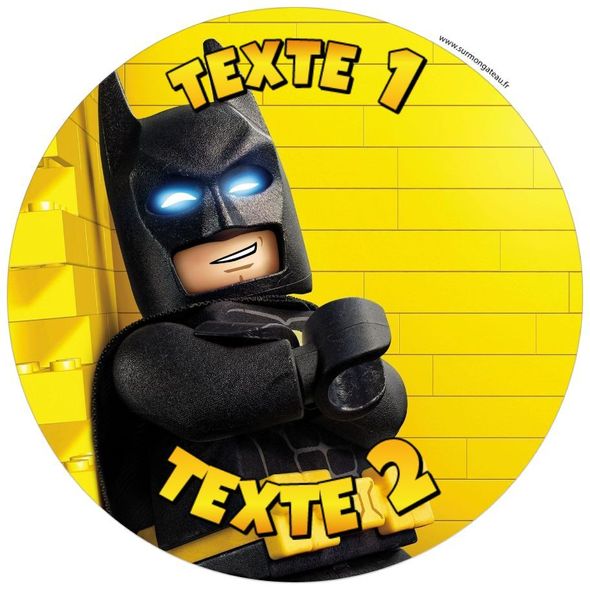 Disque sucre décoration comestible gâteau Lego Batman