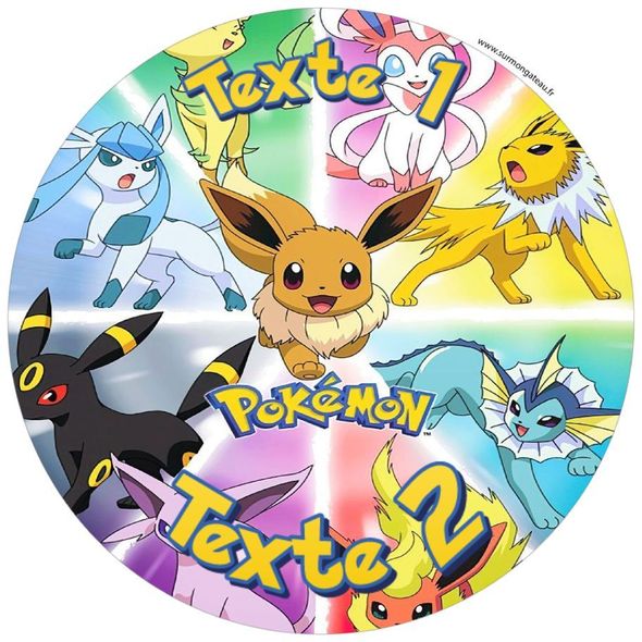 Disque sucre décoration comestible gâteau Pokémon