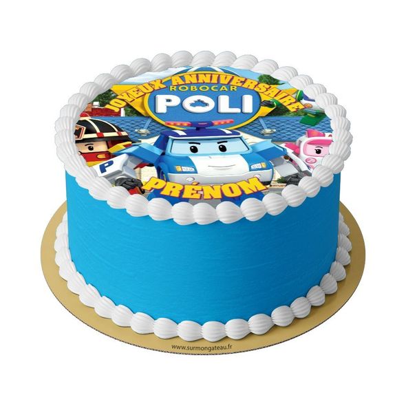 Gâteau Robocar Poli décoration anniversaire