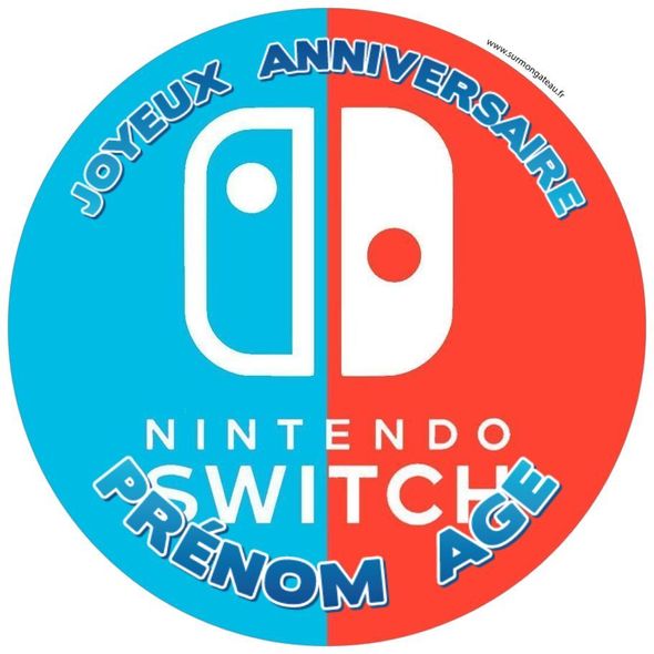 Décoration gâteau personnalisé Nintendo Switch disque sucre