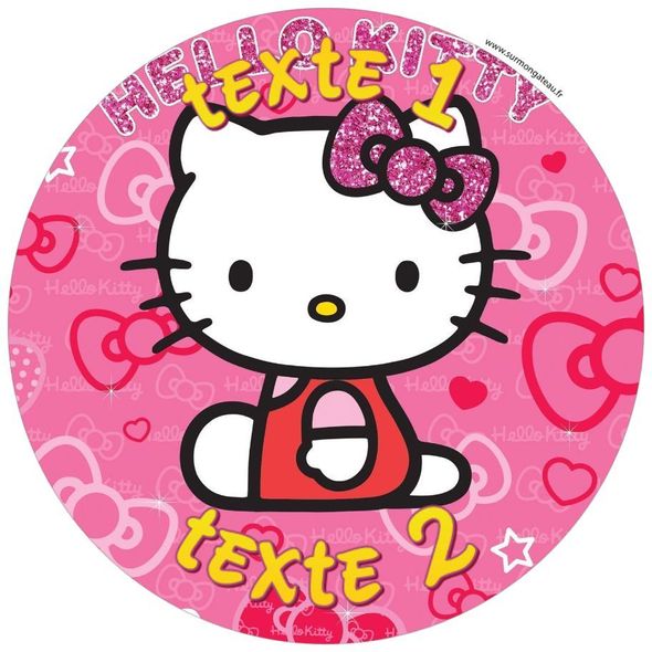 Disque sucre décoration comestible gâteau Hello Kitty